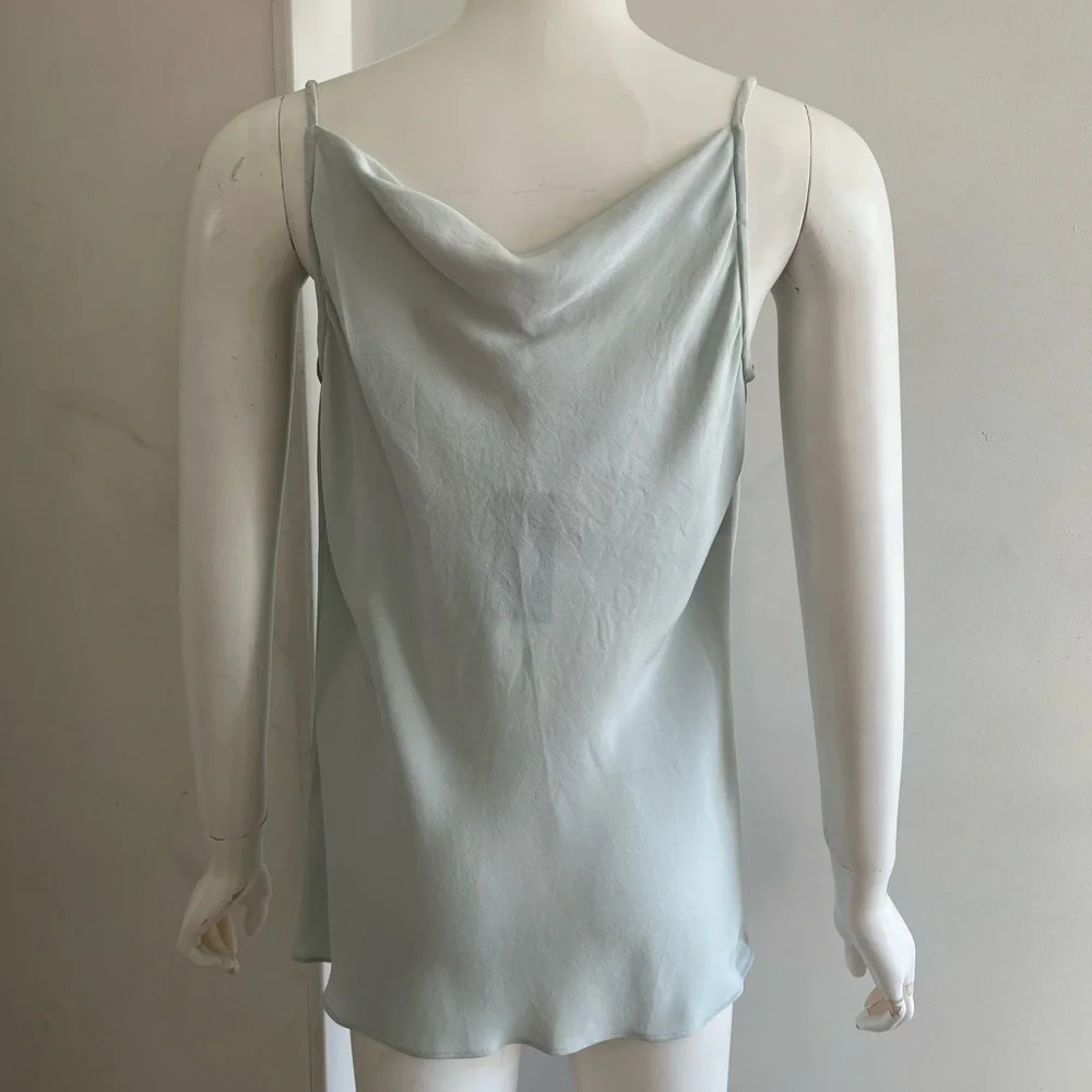 Derek Lam 100% Silk Cowl Neck Blouse Cami Top Sz 10 NWT Quiet Luxury Minimalist - Picture 4 of 11
